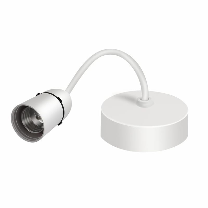 Caldarax Ceiling Pendant Light Fitting, E27 Lamp Holder, 6" (150mm), White Plastic Light Bulb Holder, Ceiling Rose