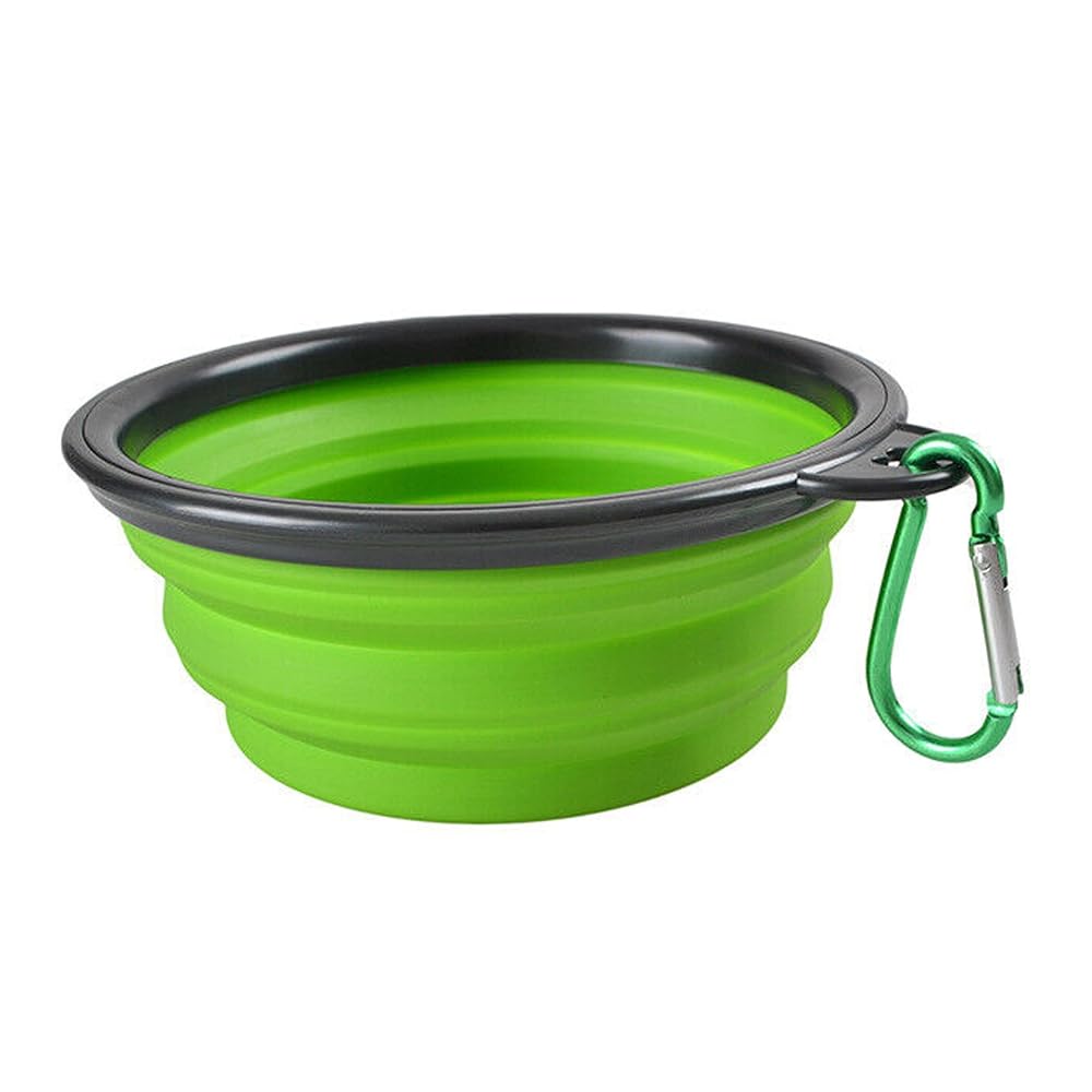 Pipestation Collapsible Dog Bowl 350ml - Silicone Travel Dog Bowl with Carabiner Hook - Portable Bowl for Food & Water