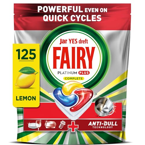 Fairy Platinum Plus Complete All in One Dishwasher Tablets, Lemon, 125 Pack