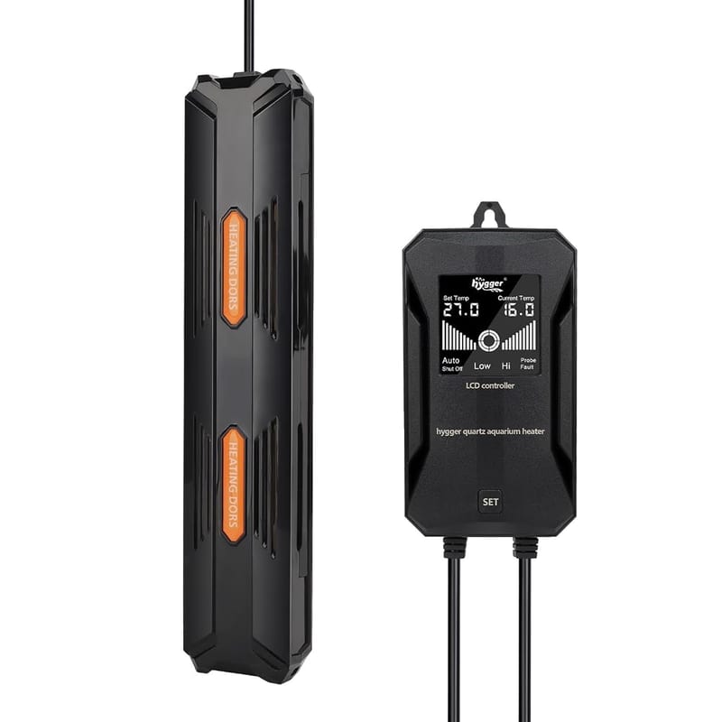 hygger Aquarium Heater, 100W Fish Tank Heater with Intelligent LCD Digital Display Thermostat Controller, for 100-200L Freshwater Saltwater Tank