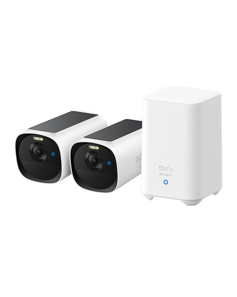 eufy Security SoloCam S340, 3K Dual Camera Solar Security Camera Outdoor Wireless, 360° Surveillance, No Blind Spots, No Monthly Fee