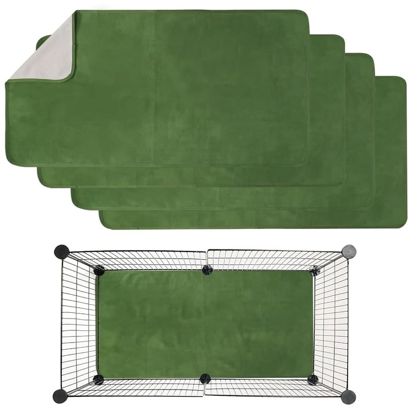 Guinea Pig Bedding Fleece Cage Liner, C&C 2x1, Washable Blanket Cage Liner (4 Pack)