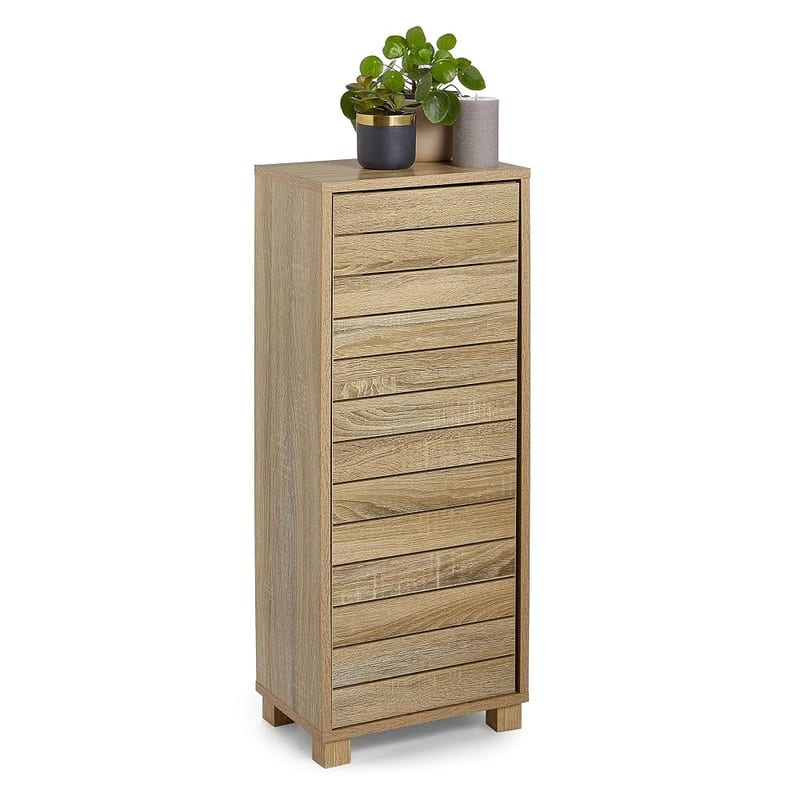 VonHaus Bathroom Storage Cabinet, Oak Wood Effect, Handleless Floor Standing Cupboard, Chester