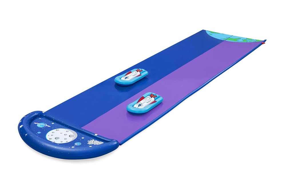 Bestway | H2OGO! Lunar Launch 2-Lane Double Water Slide, Summer Garden Outdoor Water Slide
