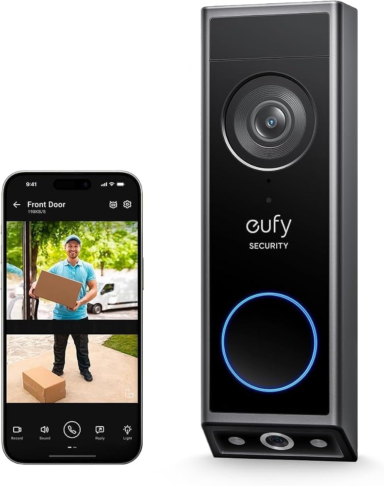 eufy Security Video Doorbell E340, Dual Cameras with Delivery Guard 2K FHD, Wired or Battery Powered, No Monthly Fee, Built-in 8GB Storage