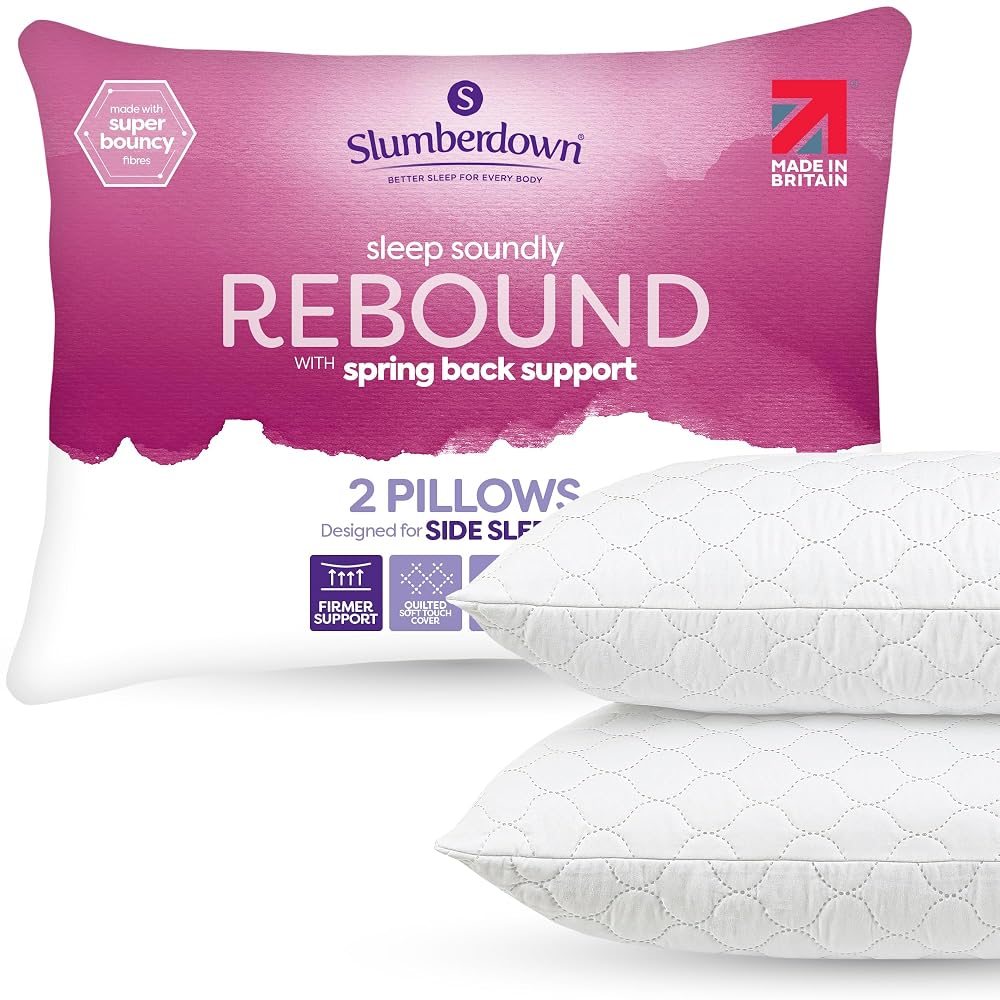 Slumberdown Pillows 2 Pack, Hotel Quality, Firm and Plump Support