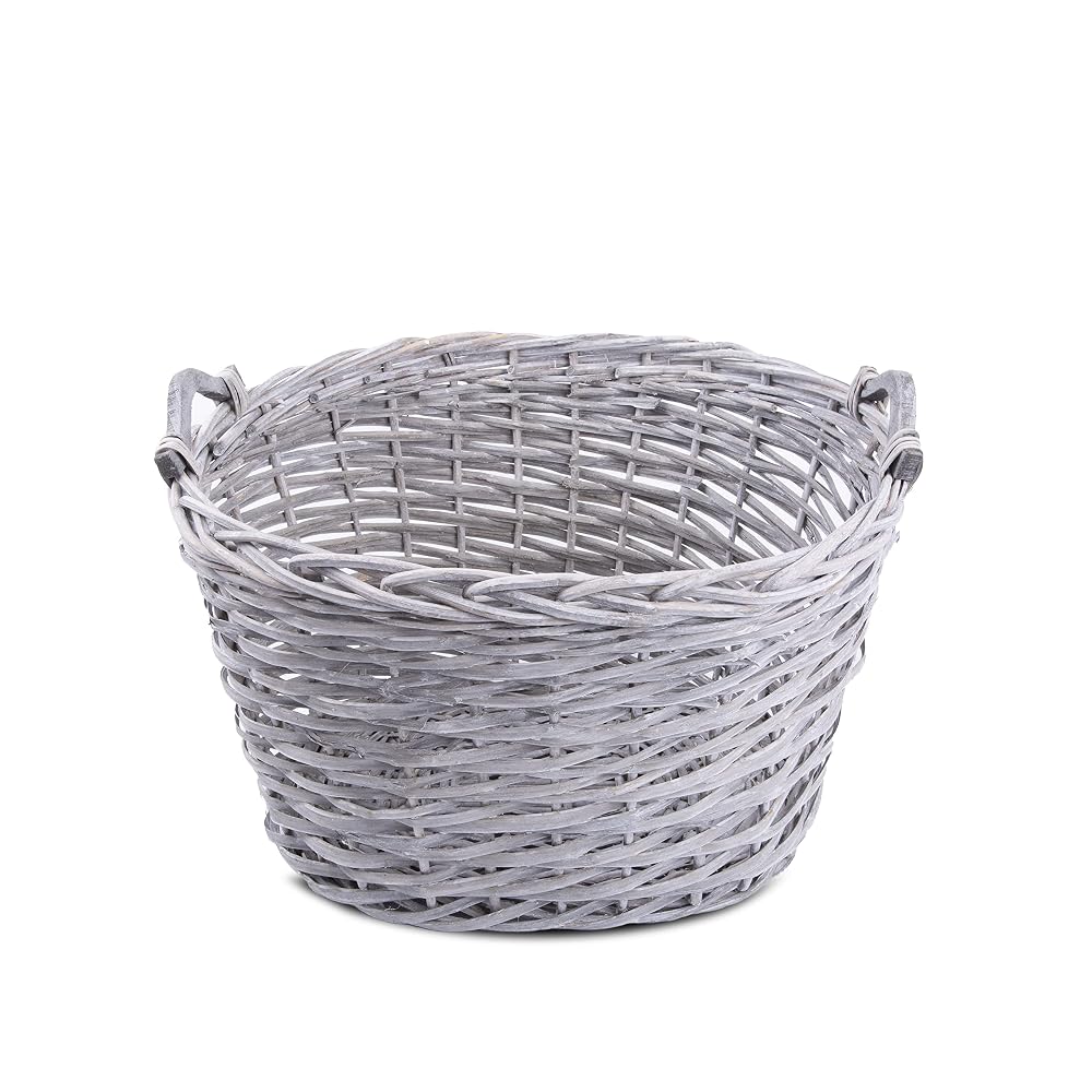 Wickerfield Heavy Duty Log Basket, Fireside Blanket & Storage Basket, Brown Oval