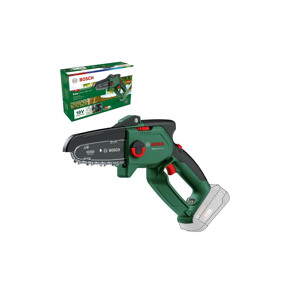 Bosch Mini Chain Saw EasyChain 18V-15-7 (Without Battery and Charger), Compact Cordless Pruning Saw