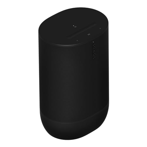 Sonos Move 2, Wireless Portable Speaker with WiFi, Bluetooth, Compatible with Amazon Alexa, 24-Hour Battery Life, Wireless Charging Base, Black