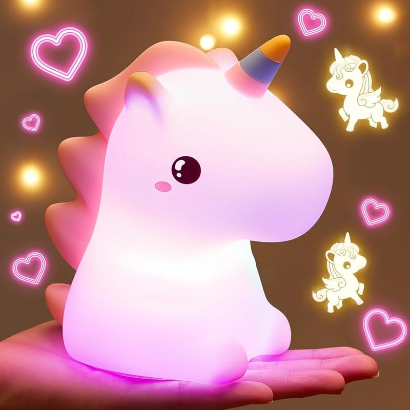 Unicorn Night Light for Kids, 16 Colours Changing LED Lamp with Remote Control