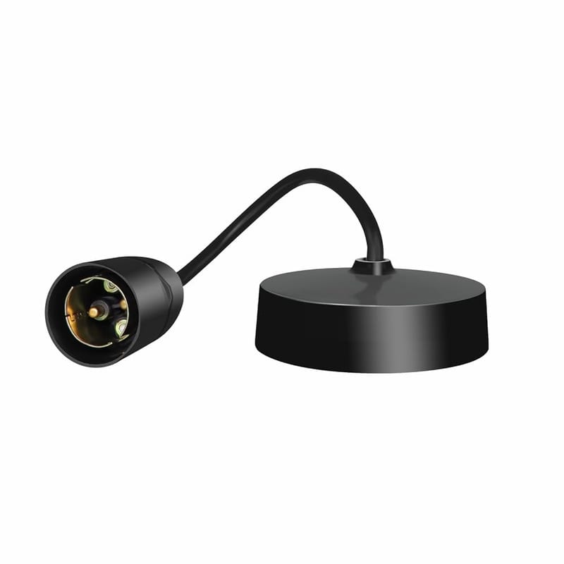 Caldarax Ceiling Pendant Light Fitting, B22 Lamp Holder, 6" (150mm), Black Plastic Ceiling Rose