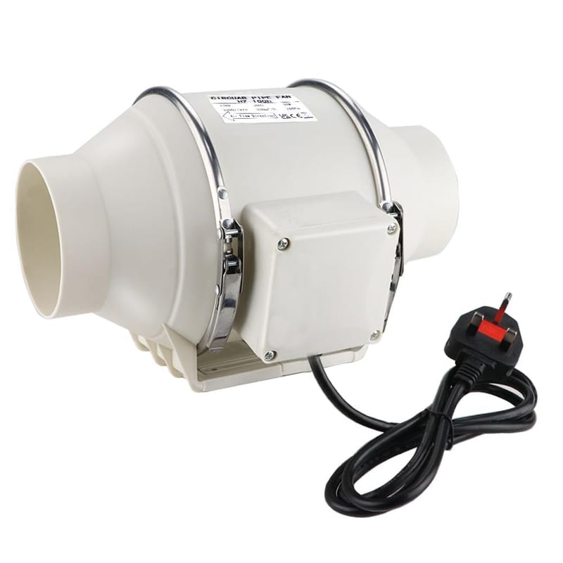 Anesty Inline Bathroom Extractor Fan 100mm/4 Inch, Mixed Flow 220m³/hr, Grow Room & Ventilation System