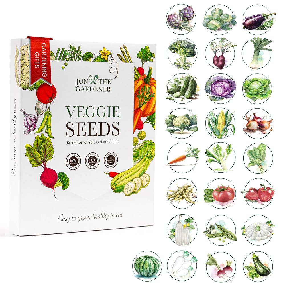 Jon the Gardener Vegetable Seeds for Planting UK, 25 Varieties