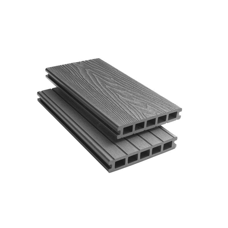 Tuda Grass Direct 3.6m Composite Decking Boards WPC, Grey, 4 sqm (8 Boards)