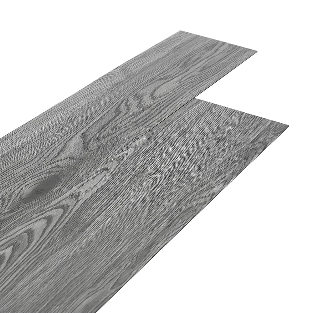 INMOZATA Grey Self Adhesive Floor Planks, 36pcs Wood Effect Vinyl Flooring, Waterproof Peel and Stick Tiles