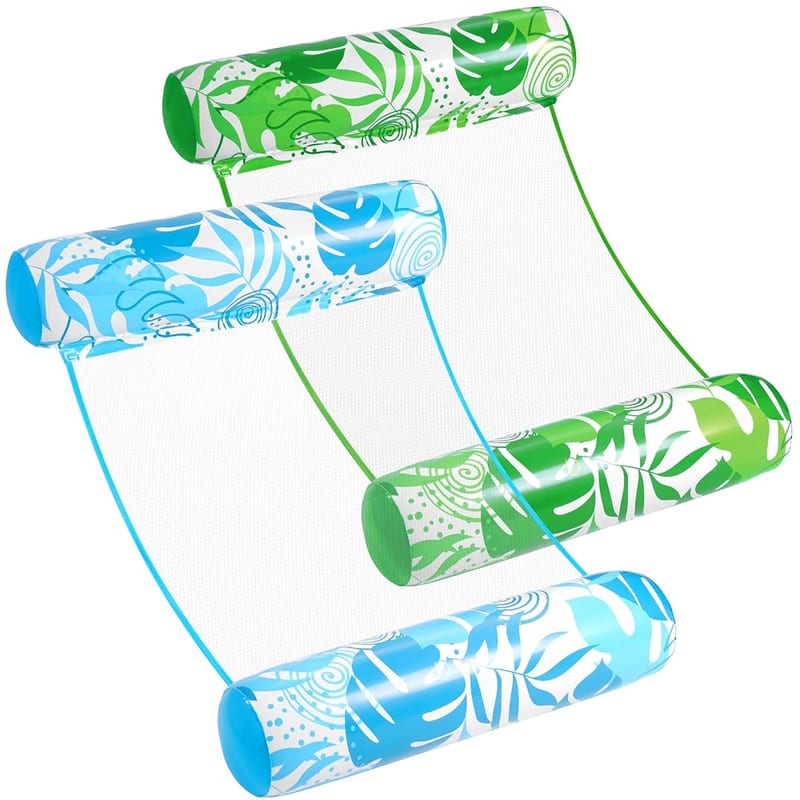 Sloosh 2 Pack Hammock Pool Floats for Adults, 4-in-1 Multi-Purpose Inflatable Lounger
