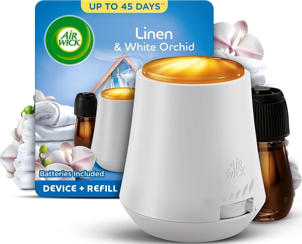 Air Wick Essential Mist Diffuser Kit, Linen & Petals