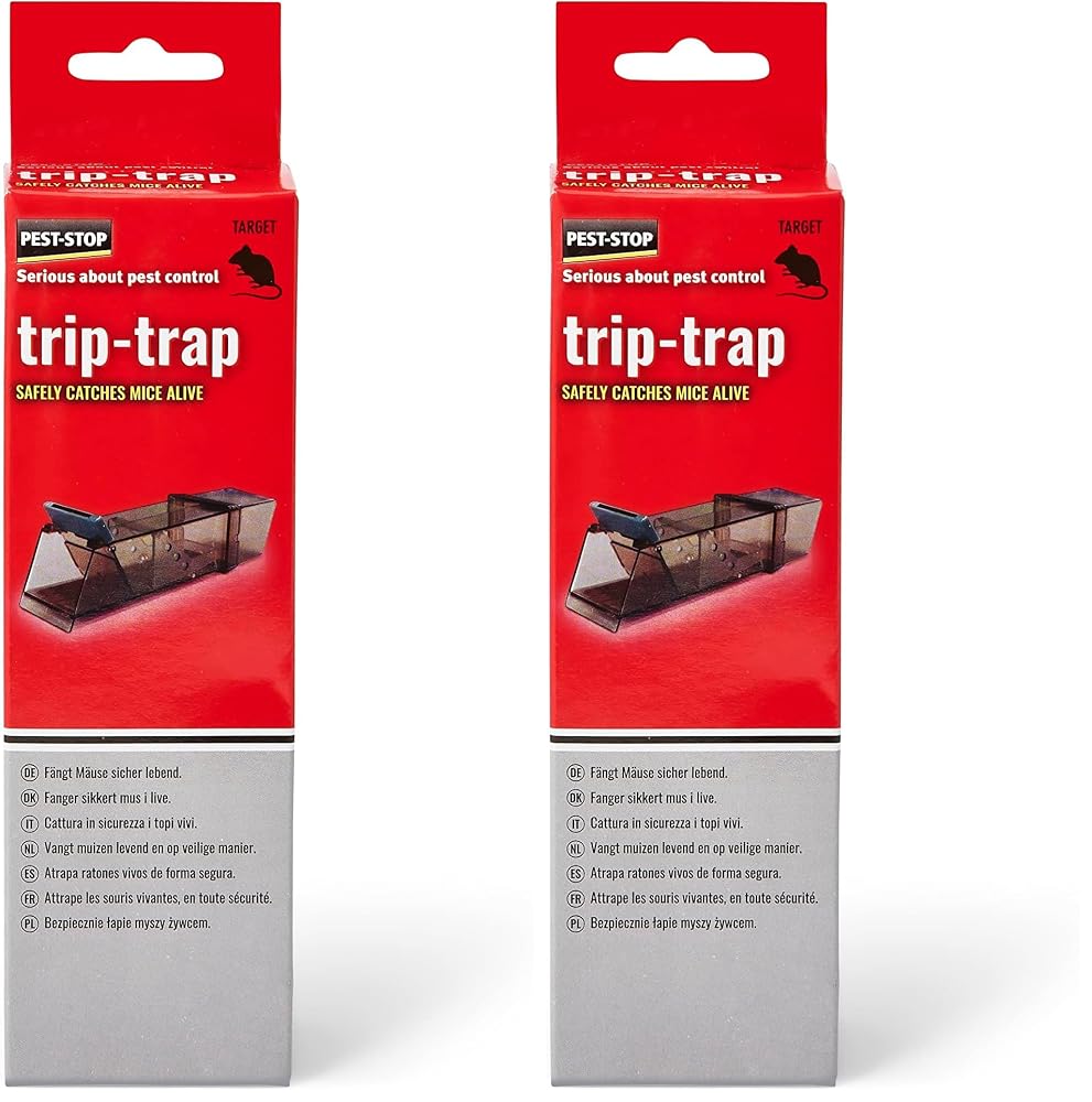 Pest-Stop Trip Traps for Indoors - Durable Reusable Snap Rat Trap for Rodent Control, Pack of 2
