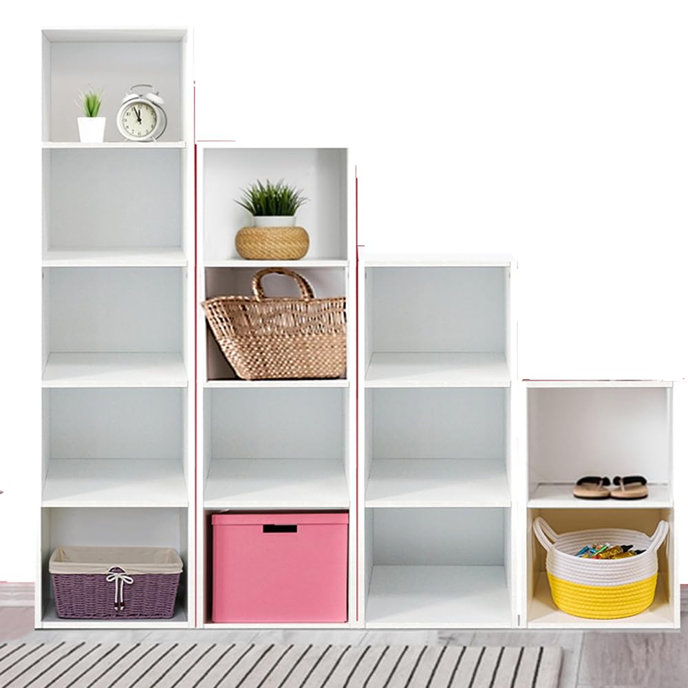 Open Storage Shelving Unit Cube Bookcase, Freestanding Storage Bookshelf Open Display Shelving Unit, White