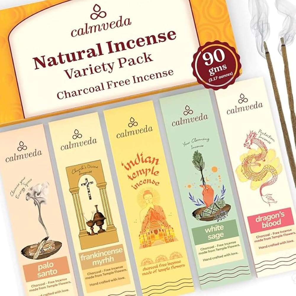 Natural Incense Sticks Multipack Variants - 5 (90 gms) Charcoal Free Incense Stick, Made from Upcycled Flowers