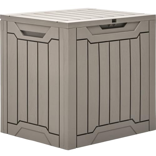 YITAHOME 450L Garden Storage Box, Waterproof Outdoor Storage Box, Lockable Deck Box, White