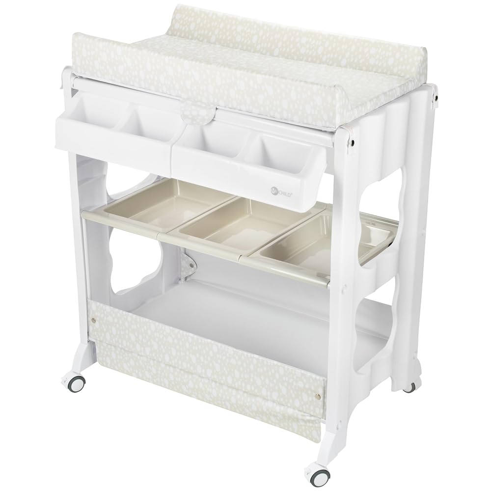 MyChild Peachy Changing Unit, Baby Changing Table with Storage, Grey