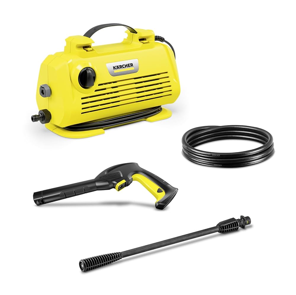Kärcher K 2 Classic Pressure Washer, Max 110 Bar, 360 l/h Flow Rate, with Water Filter, High-Pressure Hose and Gun