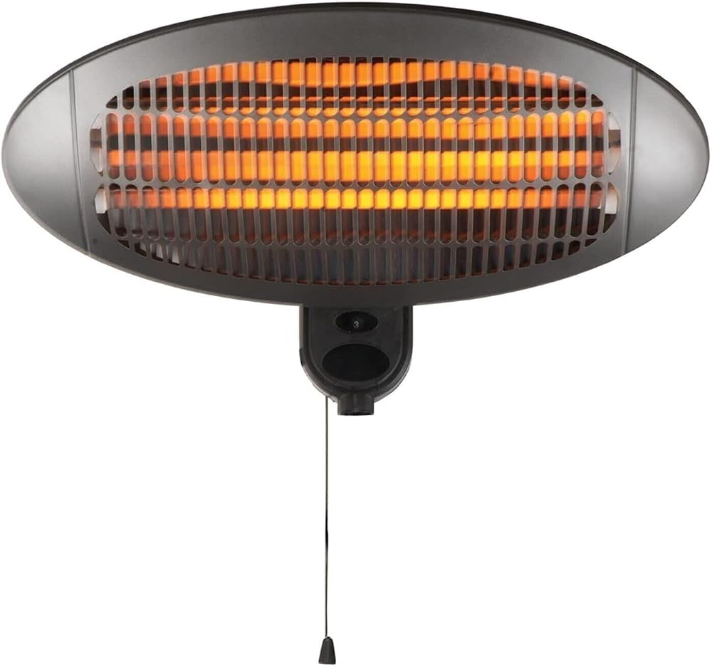 SENTIK 2KW Wall Mounted Electric Patio Heater with Adjustable Height & 3 Power Settings