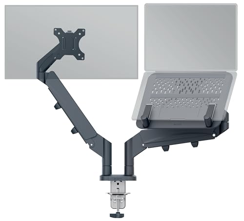 Leitz Ergo Dark Grey Space Saving Monitor & Laptop Arm, Easy to Install