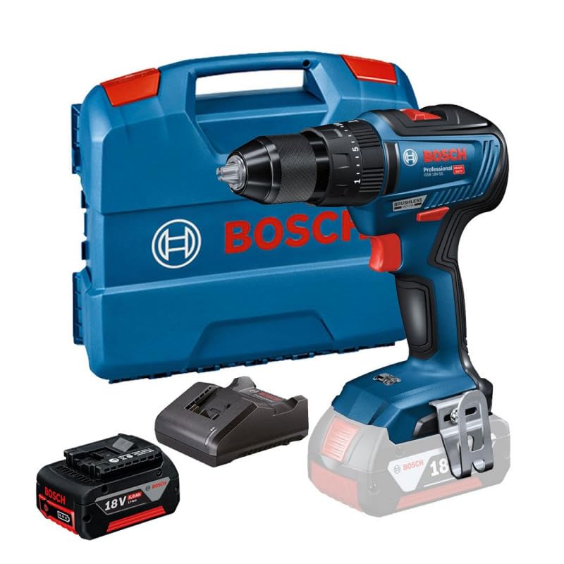 Bosch GSB 18V-55 Professional Brushless Combi Drill (2 x 5.0Ah Batteries)