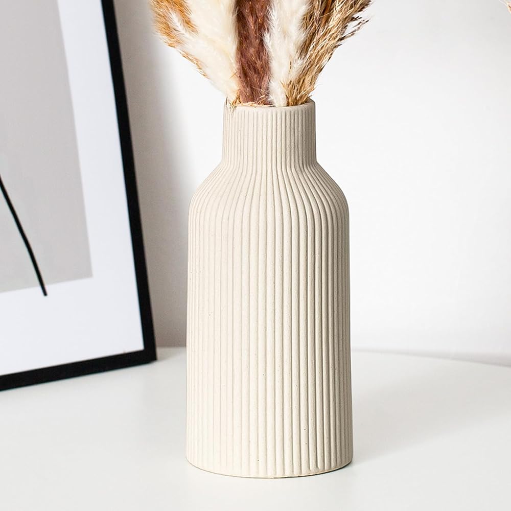 Hanaomaoyi 20cm Ceramic Vase, Decorative Flower Vase for Home Table and Shelf Décor