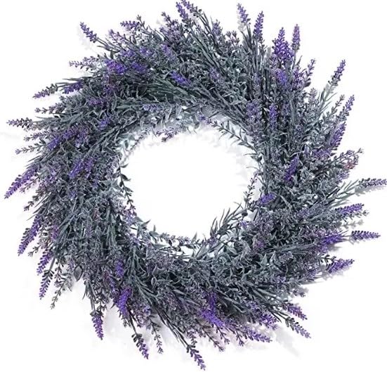 COLORSPEC Lavender Wreath, 49cm, Spring Summer Artificial Front Door Wreath for Farmhouse and Home Décor