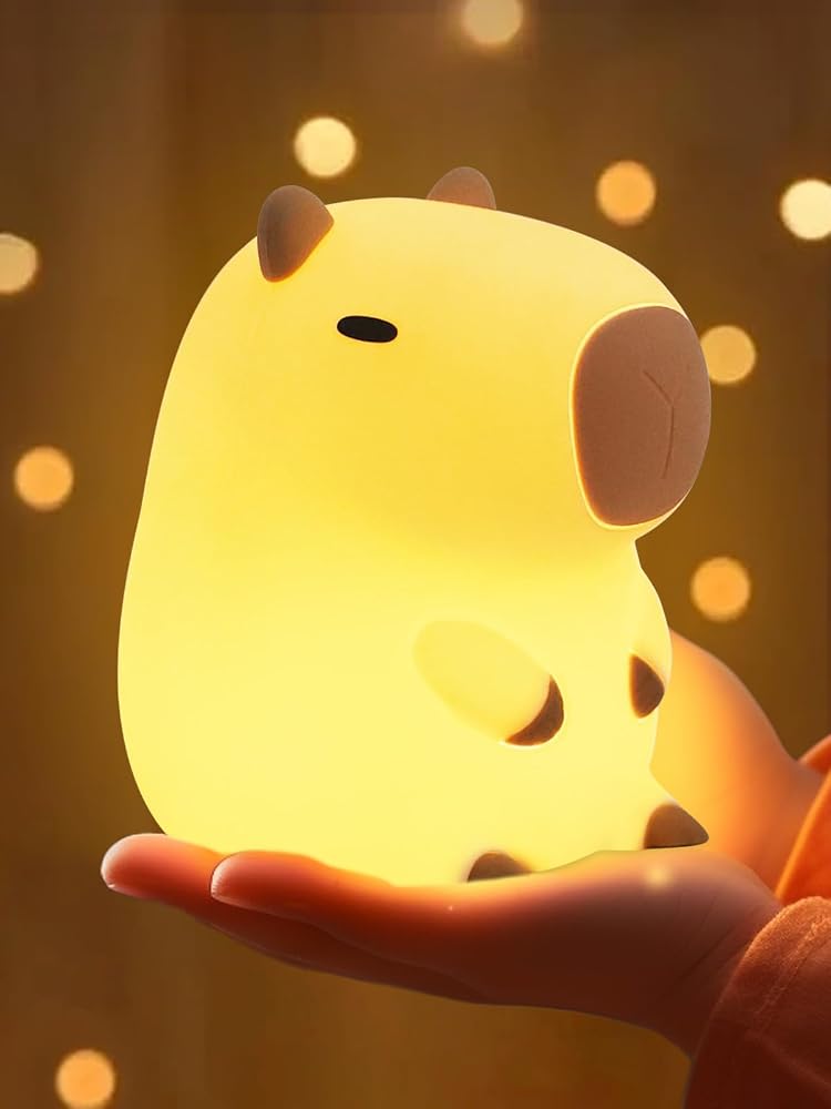YuanDian Capybara Night Light, Cute LED Bedside Lamp for Kids Bedroom