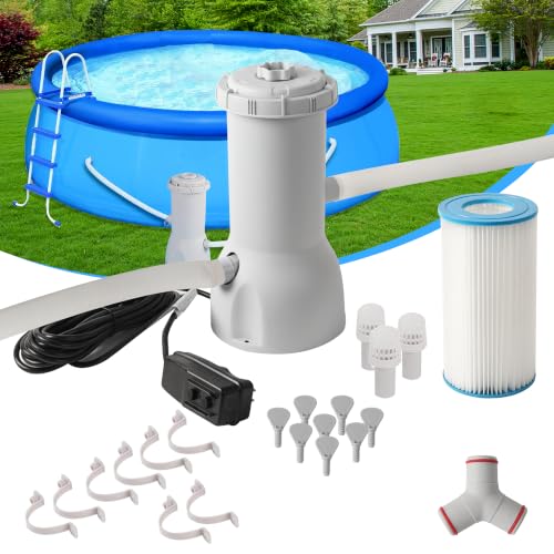 TonGass - 1000GPH pool pumps, above ground pool filtration pump for pools, 1000GPH pumps, all-in-one flow, floor filters, pump accessories, cartridge