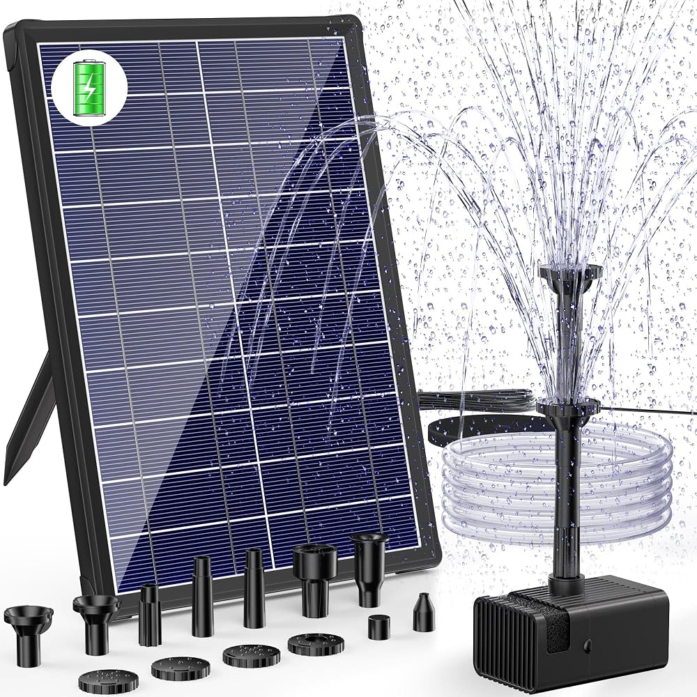 Biling Solar Water Pump with Battery Backup for Garden Water Features