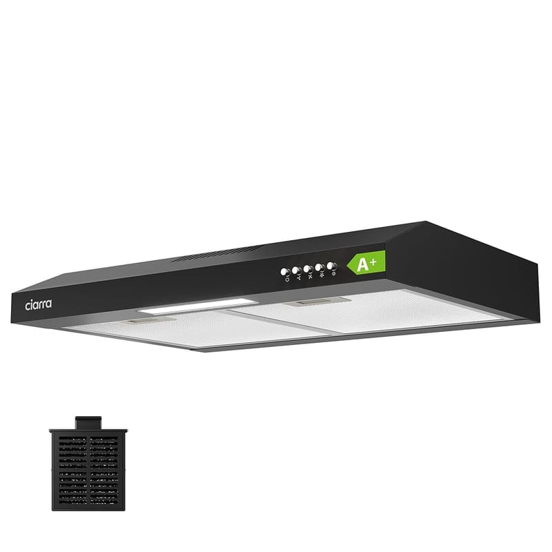 CIARRA 60cm Visor Cooker Hood Undercabinet Extractor - Black