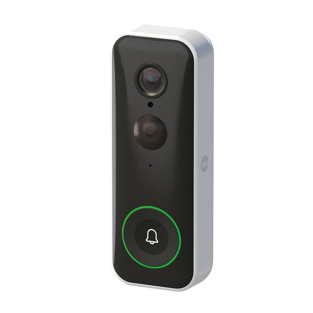 Yale Smart Video Doorbell [NO SUBSCRIPTION REQUIRED] Full HD Live View & Two-Way Audio, Motion Recordings, Customisable Privacy Zones, Night Vision, Real-Time Call, Works with the Yale Home app
