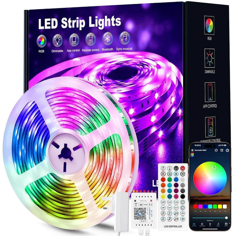 Beaeet LED Strip Light 5m, RGB Colour Changing, Bluetooth App Control