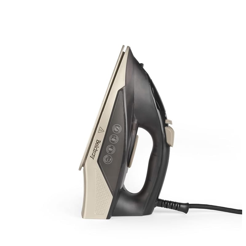 Beldray BEL01848 2000W Steam Iron - Compact Traditional Iron, Ceramic Soleplate, 230ml Water Tank with Spray Function, 100 G/Min Steam Shot, Variable Temperature Control, Anti-Drip, 1.9m Power Cord