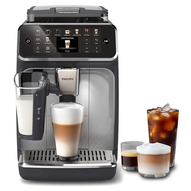 PHILIPS 5500 Series Bean to Cup Coffee Machine – 20 Hot & Iced Drinks, LatteGo Milk Frother, Ceramic Grinder, Fully Automatic Espresso & Cappuccino Maker – EP5546/70