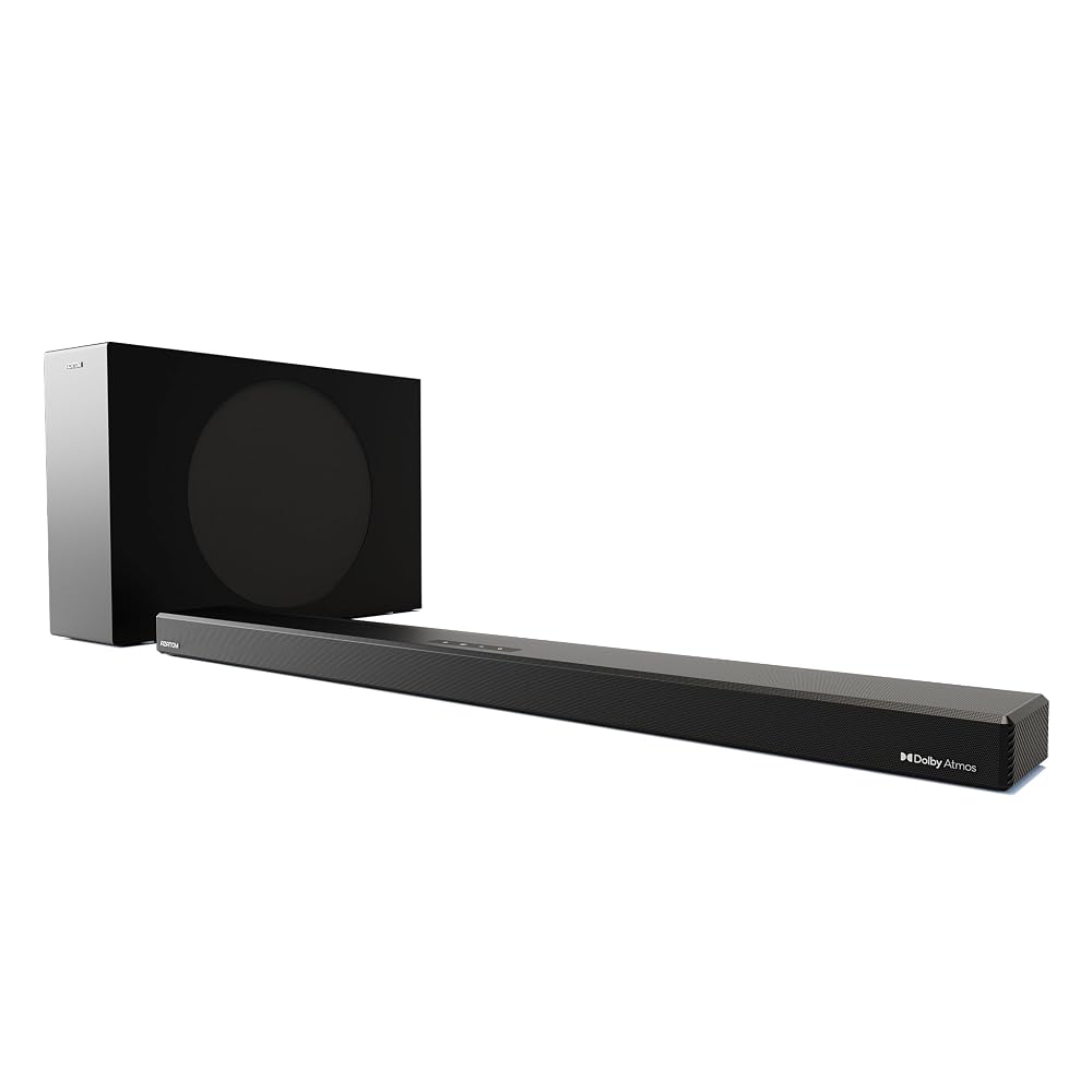 AZATOM Dolby Atmos Soundbar 2.1.2 with Wireless Subwoofer, 240W High-Resolution Surround Sound, HDMI eARC, ARC, Optical, Bluetooth, Home Theatre Audio System for 4K TVs & Movies, Pulsar PR500