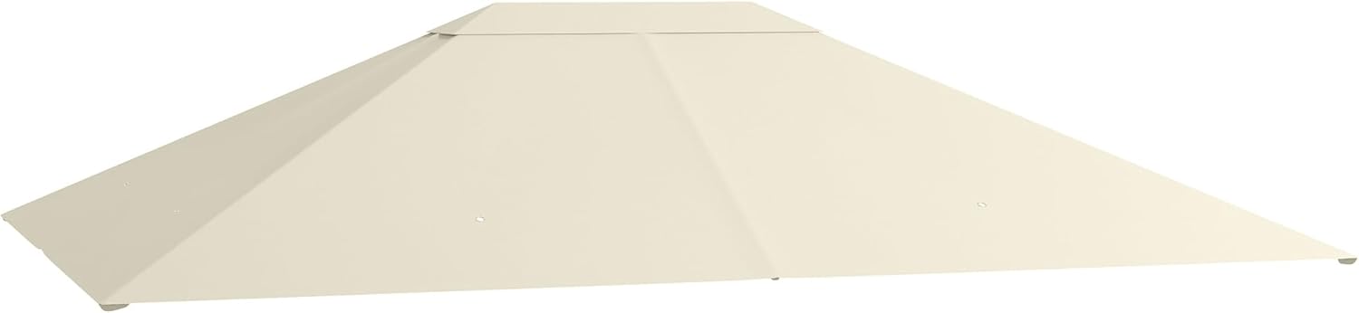 Outsunny 3 x 4m Gazebo Canopy Replacement Cover, Garden Gazebo Roof Replacement with Vents and Drain Holes (Top Cover Only)