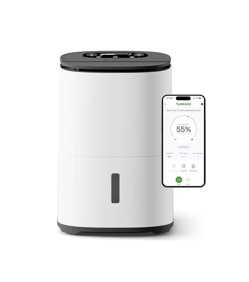 MeacoDry Arete Two 12L Smart Dehumidifier & HEPA H13 Air Purifier, Low Energy, Wi-Fi Meaco App