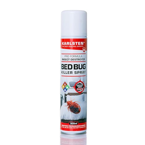 Karlsten Bed Bug Killer Spray 300ml - High Strength Elimination, Kills Bed Bugs in All Cycles of Life, for Mattresses & Soft Furnishings
