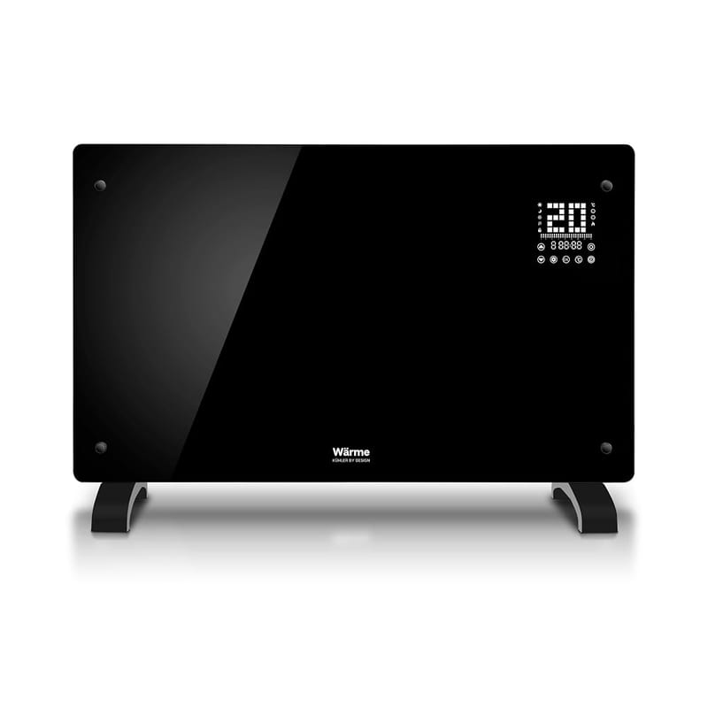 Wärme WiFi Enabled Smart Electric Glass Panel Heater 2kW, Alexa Heating Control, Open Window Detection