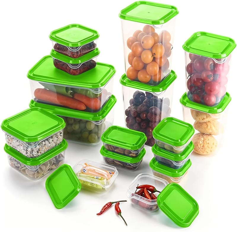 Scorpeon 17-Pack Food Storage Containers with Lids, Airtight & Leakproof BPA Free, Microwave, Freezer & Dishwasher Safe, Stackable Kitchen Storage Containers