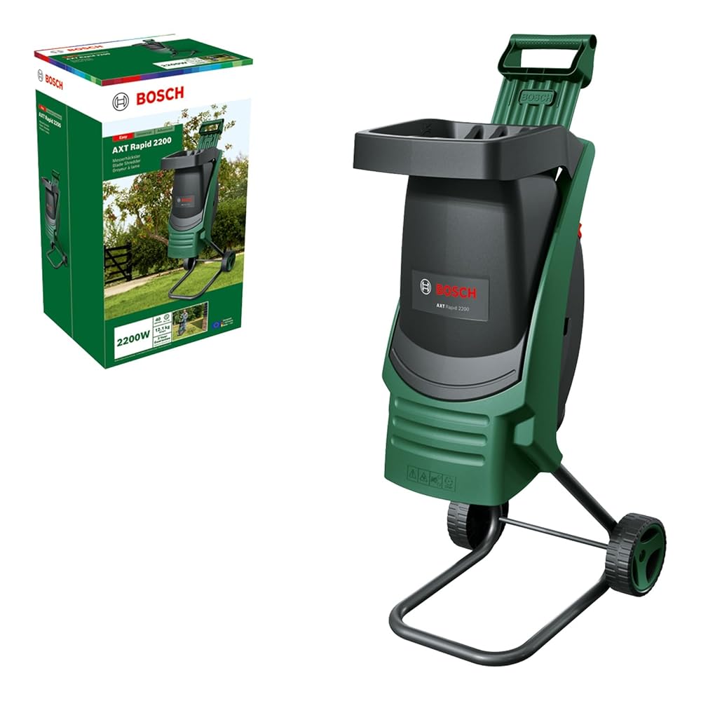 Bosch AXT Rapid 2200 Shredder | Powerful Shredding of Garden Debris, 2200W Motor