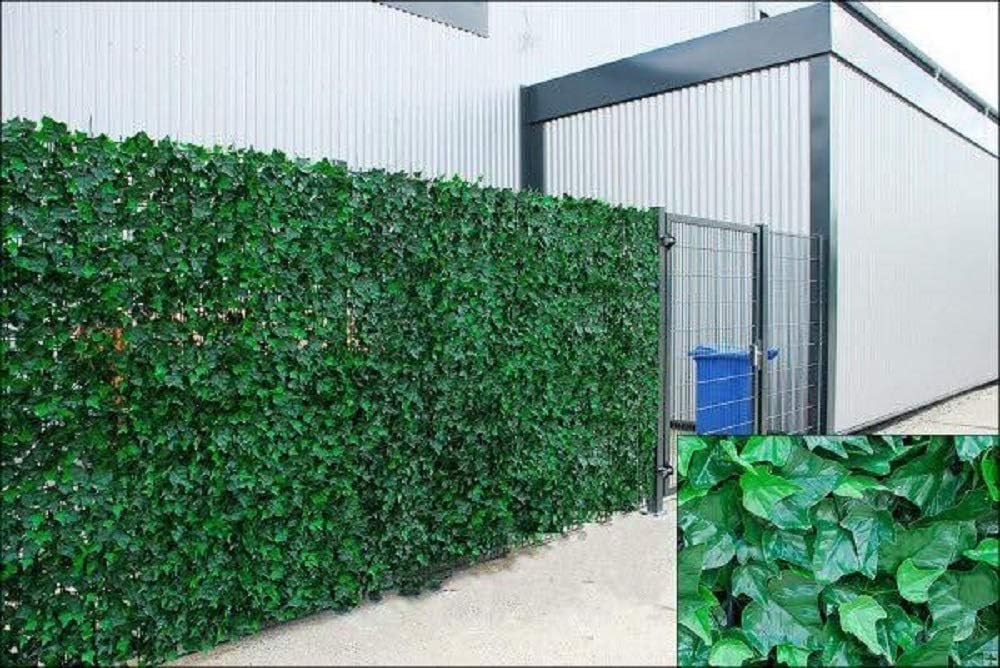 Welsh Green Screen Ivy Artificial Screening Leaf Hedge Panels on Roll, 1m x 3m, Privacy Garden Fence