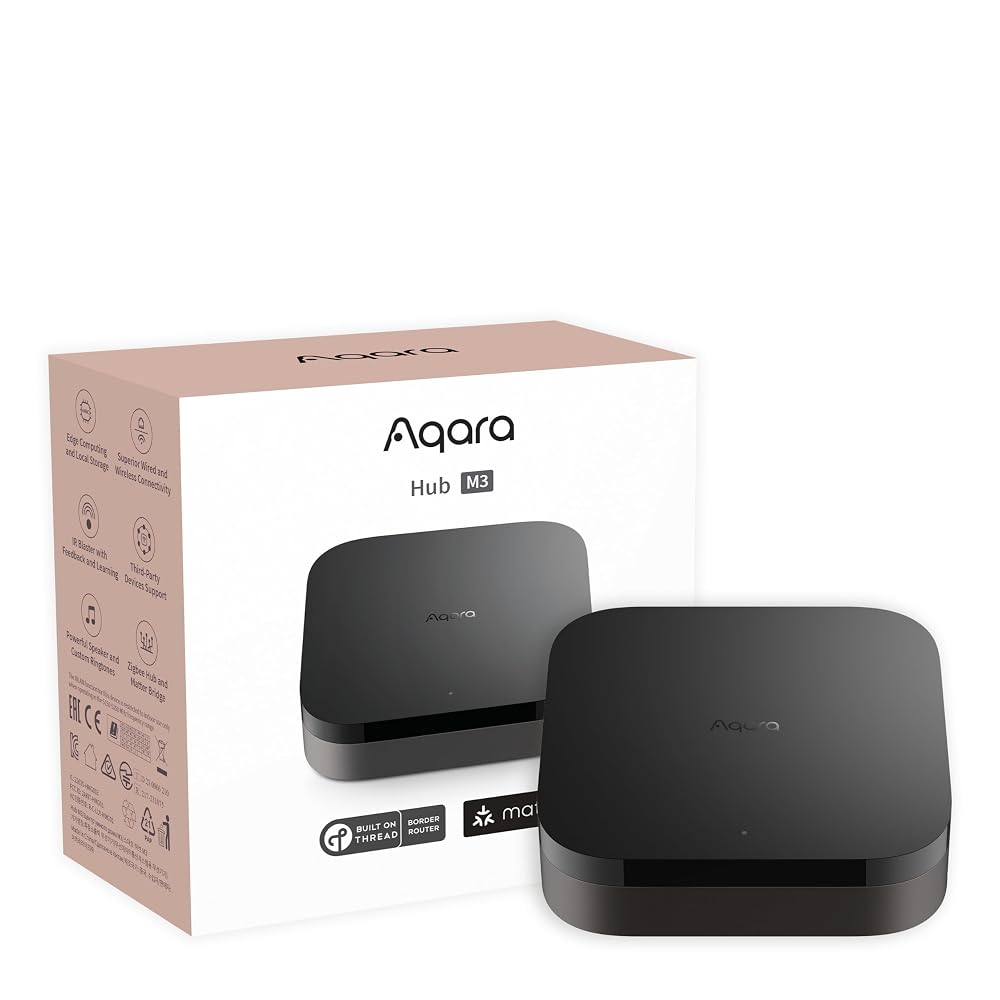 Aqara Smart Hub M3, Matter Controller, Thread Border Router, Features Aqara Zigbee, Bluetooth, Wi-Fi, PoE, IR, Supports HomeKit, Home Assistant, Alexa, Google Assistant, IFTTT