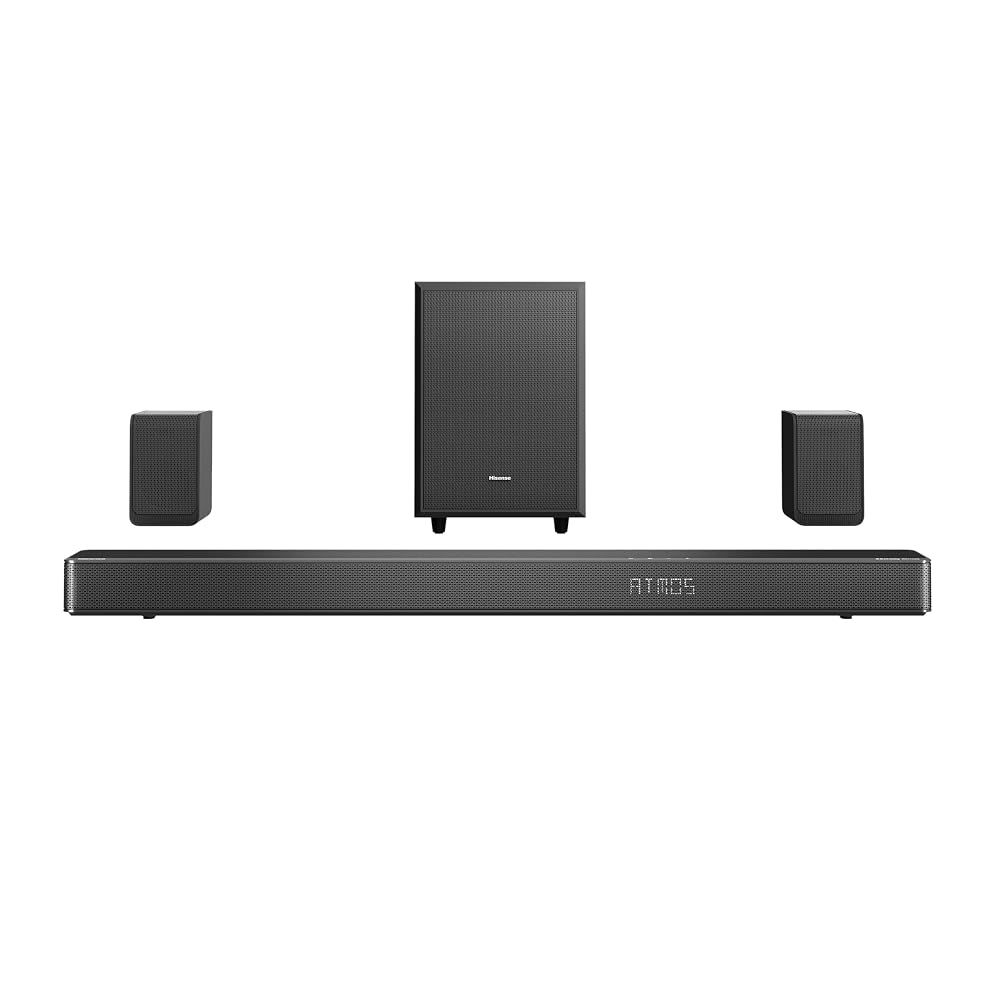 Hisense AX5125H 5.1.2 Channel 500W Dolby Atmos Soundbar with Wireless Subwoofer & Up-Firing Speakers & Truly Wireless Rear Speakers